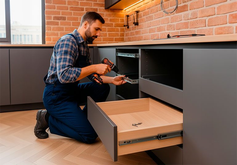 Установка ящиков